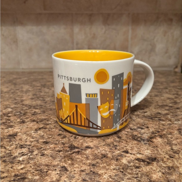 Starbucks Pittsburgh Skyline Mug - Yellow and Gray - Picture 1 of 1